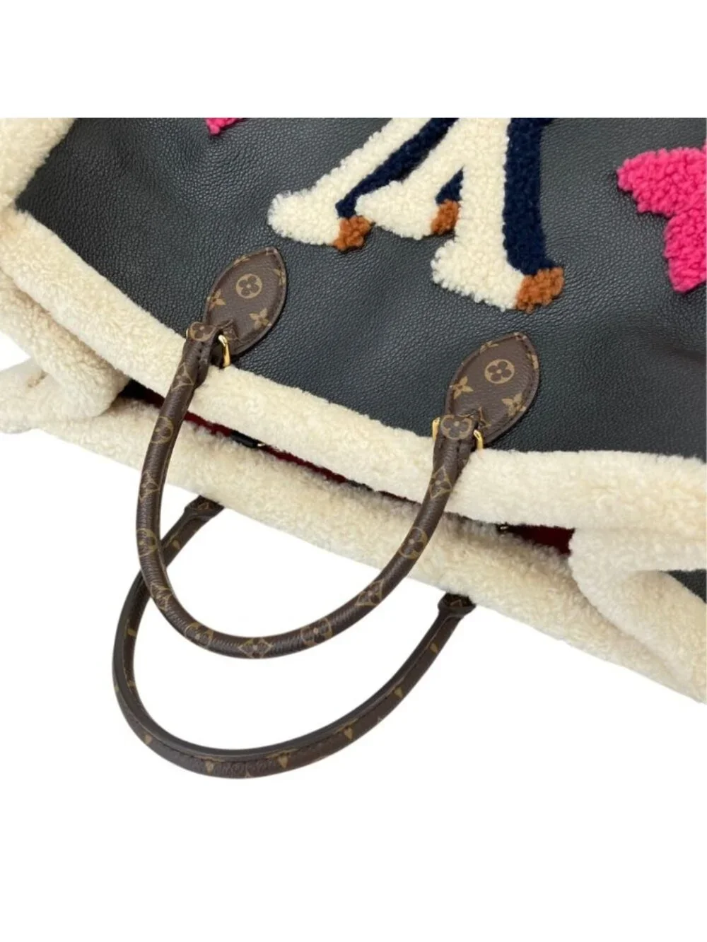 Louis Vuitton Monogram Teddy on the Go GM Leather Tote Black